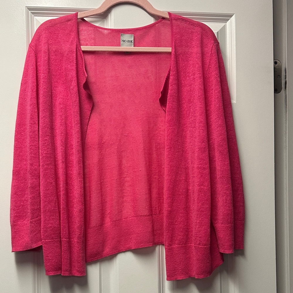 Nic & Zoe hot pink cardigan